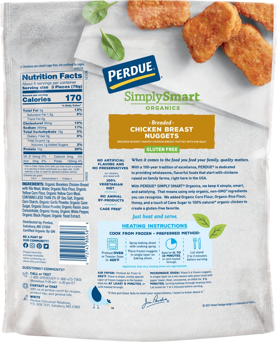 slide 2 of 3, PERDUE SIMPLY SMART ORGANICS Gluten Free Breaded Chicken Breast Nuggets, 22 oz., 22 oz