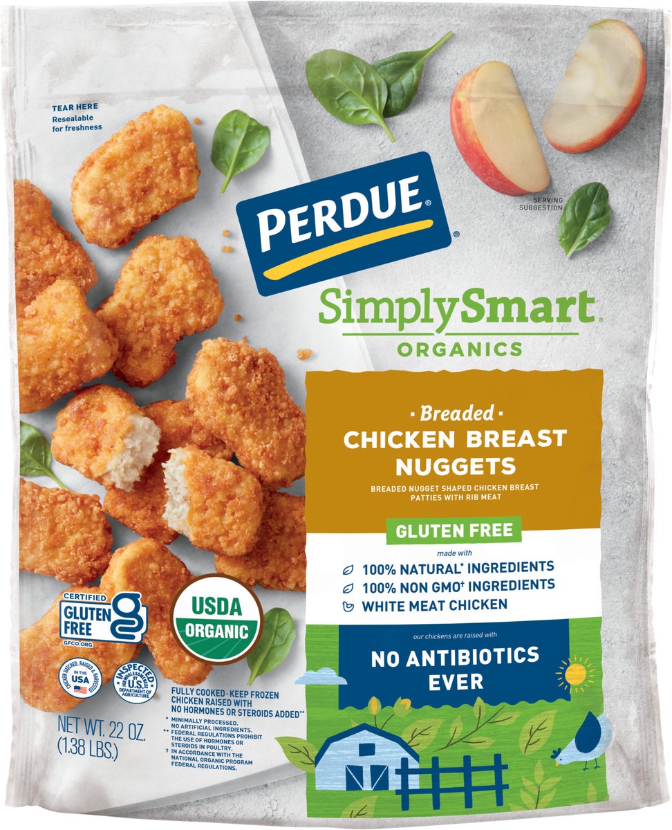 slide 3 of 3, PERDUE SIMPLY SMART ORGANICS Gluten Free Breaded Chicken Breast Nuggets, 22 oz., 22 oz