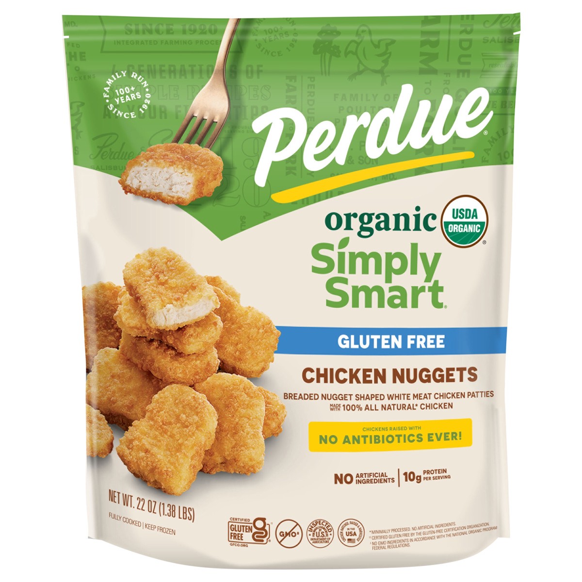 slide 1 of 3, PERDUE SIMPLY SMART ORGANICS Gluten Free Breaded Chicken Breast Nuggets, 22 oz., 22 oz