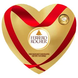Ferrero Rocher Fine Hazelnut Chocolates, Valentine’s Day Heart Gift Box, 16 Piece Premium Chocolate for Gifting, 7 oz