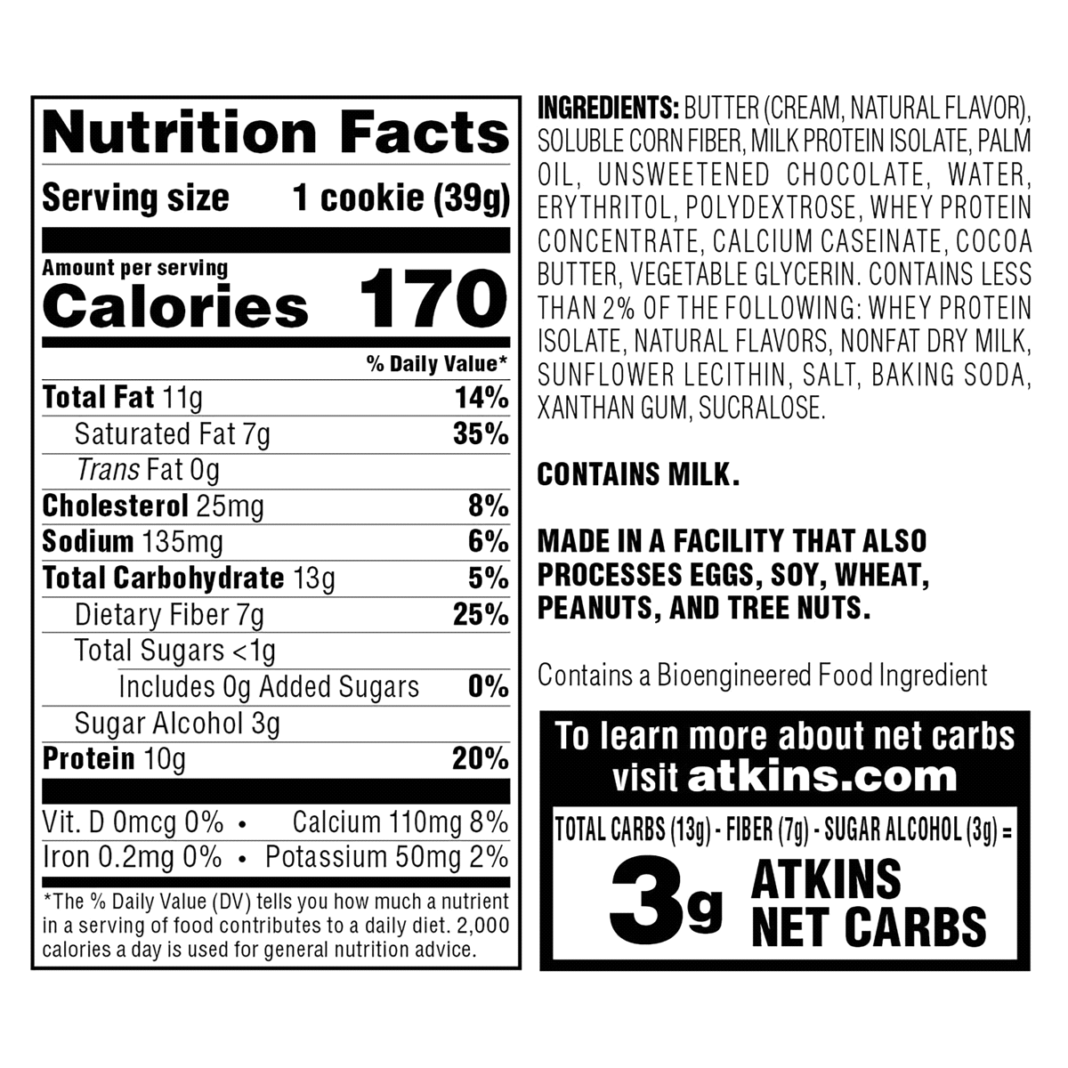 slide 5 of 5, Atkins Chocolate Chip Protein Snack Cookies, 5.5 oz