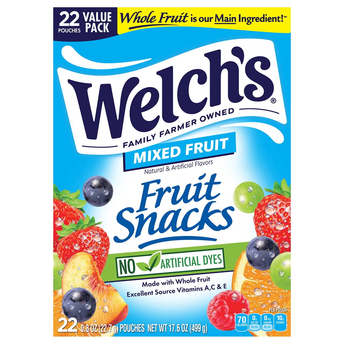 slide 1 of 9, Welch's Fruit Snacks Mixed Fruit, 22 ct / 0.8 oz, 17 oz
