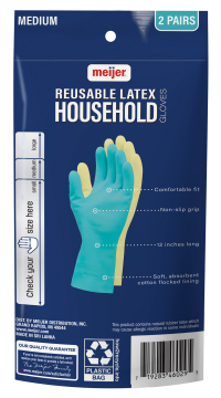 slide 11 of 17, Meijer Reusable Latex Household Gloves Med 2 pr, 2 PR      