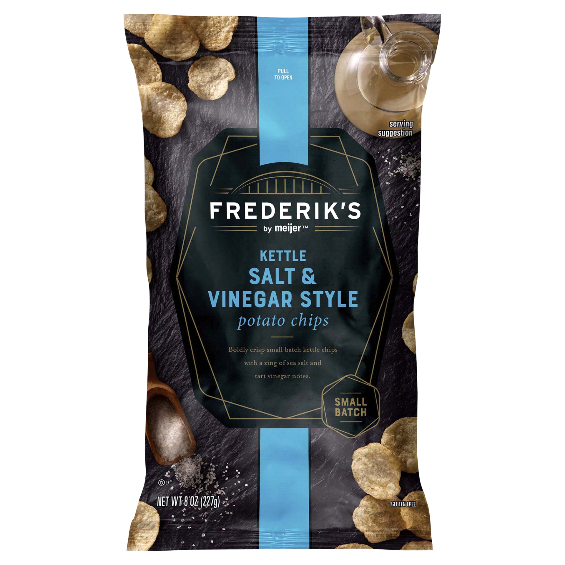 slide 1 of 5, FREDERIKS BY MEIJER Frederik's by Meijer Salt and Vinegar Kettle Chips, 8 oz