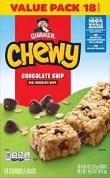 Quaker Granola Bars, Chocolate Chip, Value Pack, 18 Pack