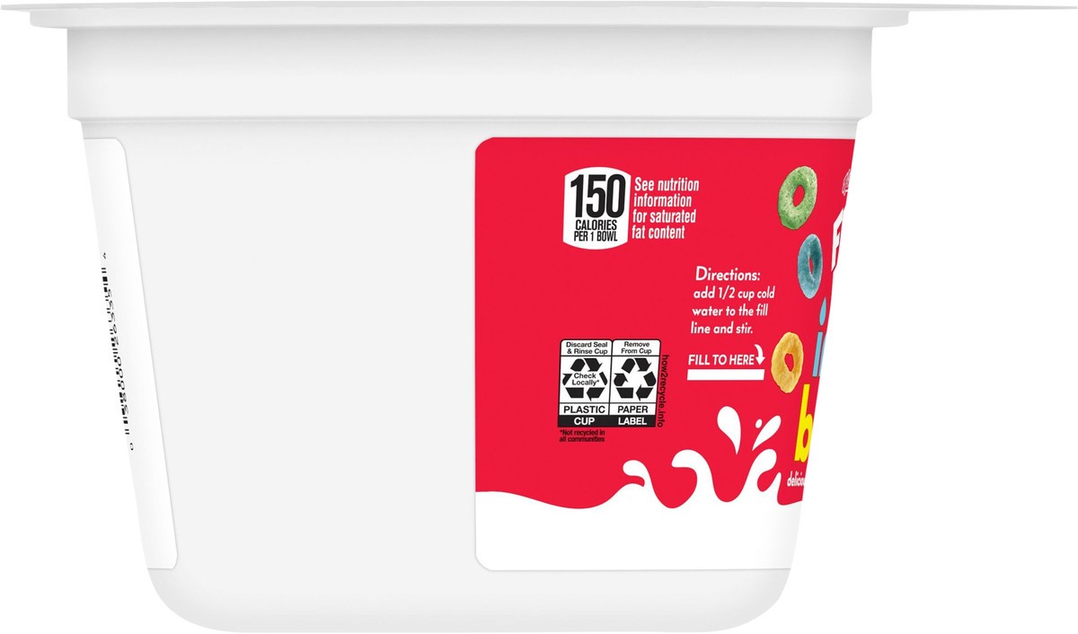 slide 6 of 14, Froot Loops Kellogg's Froot Loops Insta-Bowls Breakfast Cereal, Kids Snacks, Instant Cereal, 1.2oz Cup (1 Cup), 1.2 oz