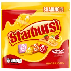 STARBURST Chewy Candy, Sharing Size, Individually Wrapped Fruit Chews Candy, 15.6 oz Resealable Bag