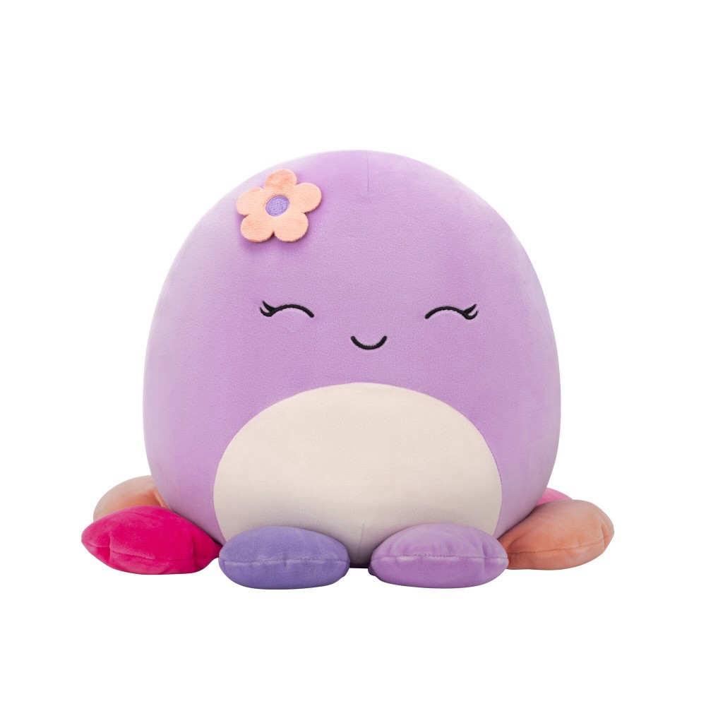 slide 1 of 1, Squishmallows 12" Purple Octopus with Multicolored Tentacles and Flower Plush Toy, 12 in
