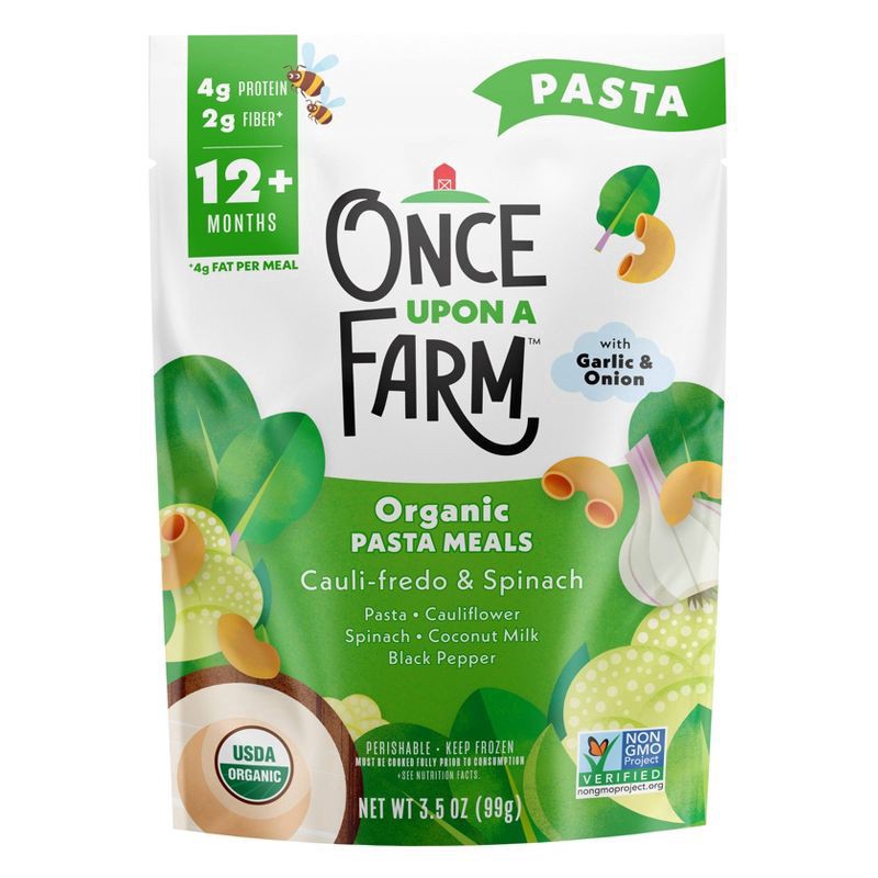 slide 1 of 3, Once Upon a Farm Baby Organic Frozen Meals Cauli-Fredo & Spinach - 3.5oz, 3.5 oz