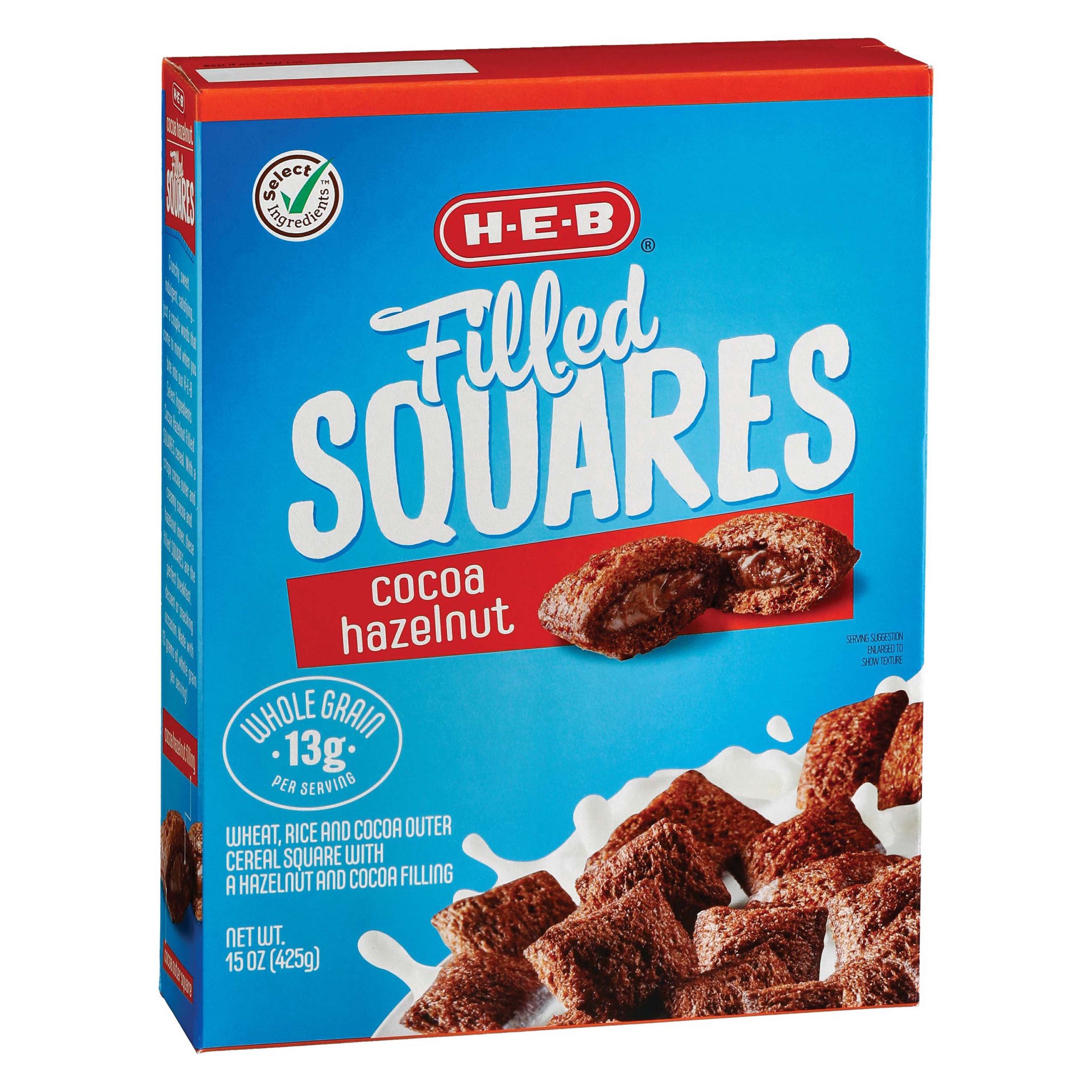 slide 1 of 1, H-E-B Cocoa Hazelnut Filled Squares, 15 oz