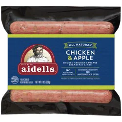 Aidells Smoked Chicken Sausage Breakfast Links, Chicken & Apple, 8 oz. (10 Fully Cooked Links)