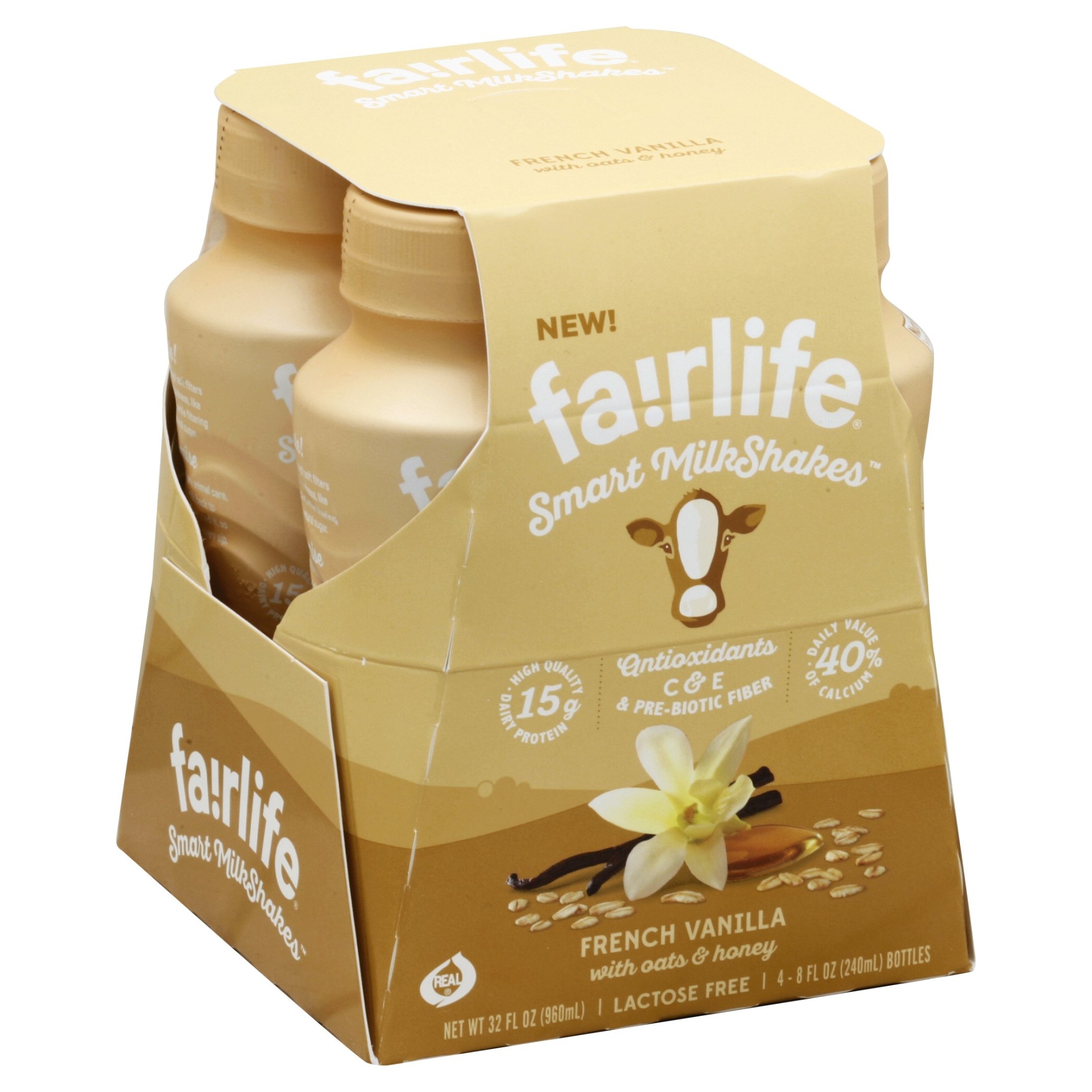 slide 1 of 4, fairlife Smart Milkshakes French Vanilla, 4 ct; 8 fl oz