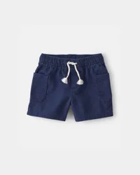 Oshkosh Baby Boy Twill Drawstring Shorts - Navy, 9M