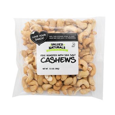 slide 1 of 1, Valued Naturals Fire Roasted With Sea Salt Cashews, 10 oz