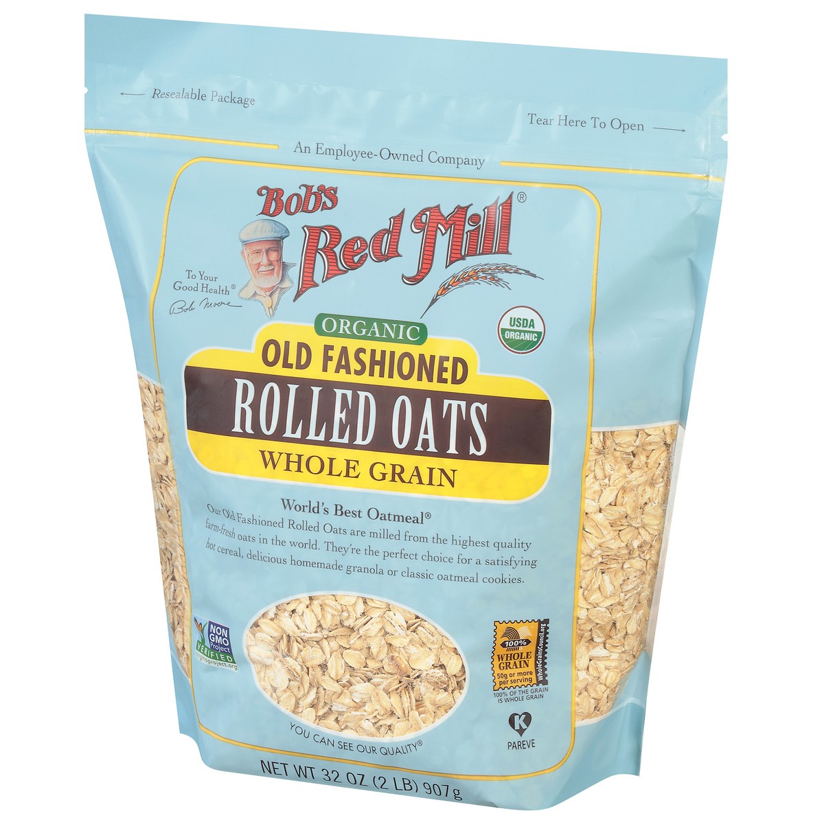 slide 3 of 9, Bob's Red Mill Organic Whole Grain Old Fashioned Rolled Oats 32 oz, 32 oz