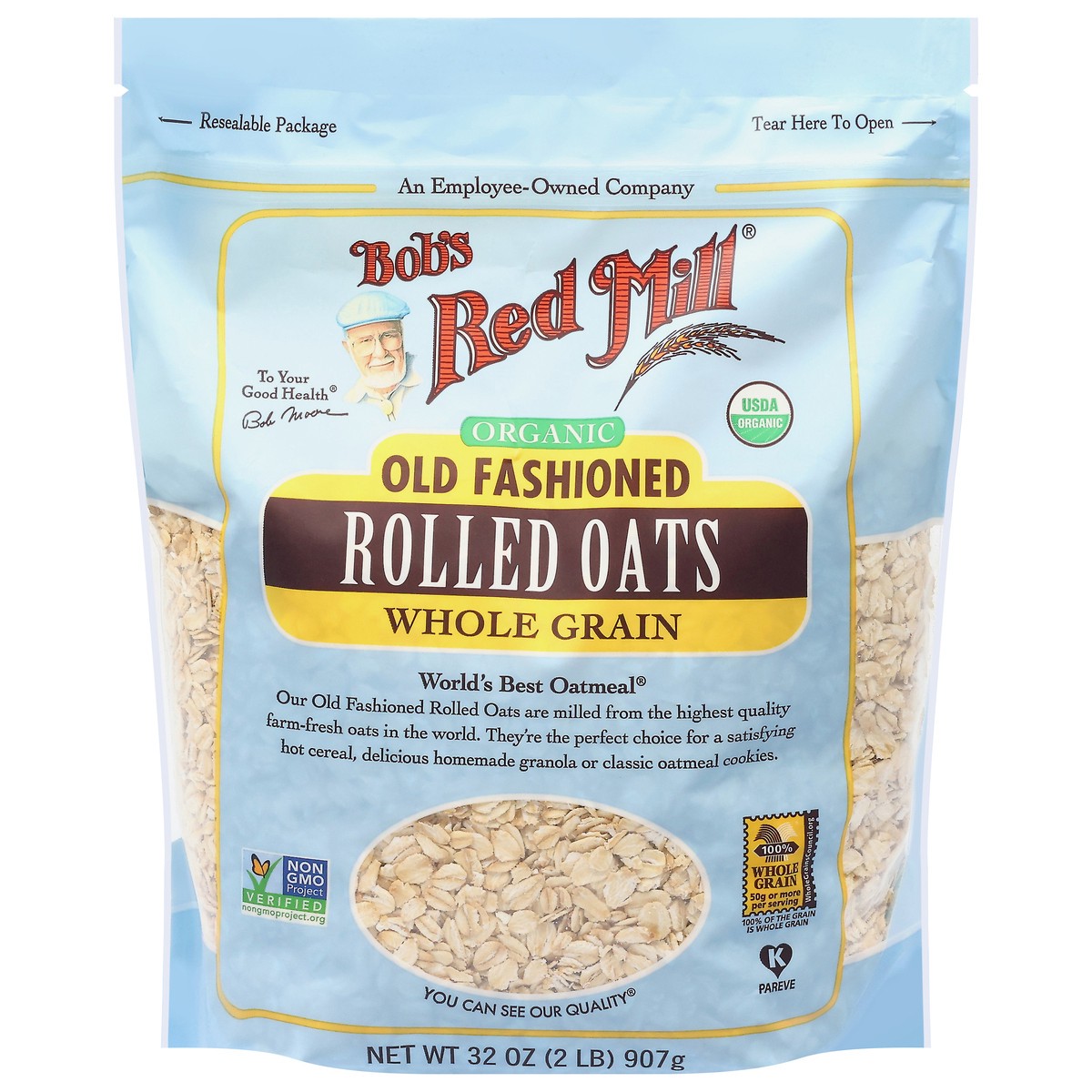 slide 1 of 9, Bob's Red Mill Organic Whole Grain Old Fashioned Rolled Oats 32 oz, 32 oz