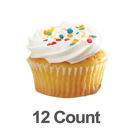 slide 1 of 1, Bakery Cupcake White 12 Count Frozen - Each, 12 ct