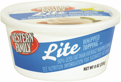 slide 1 of 1, Western Family Lite Whipped Topping, 8 oz