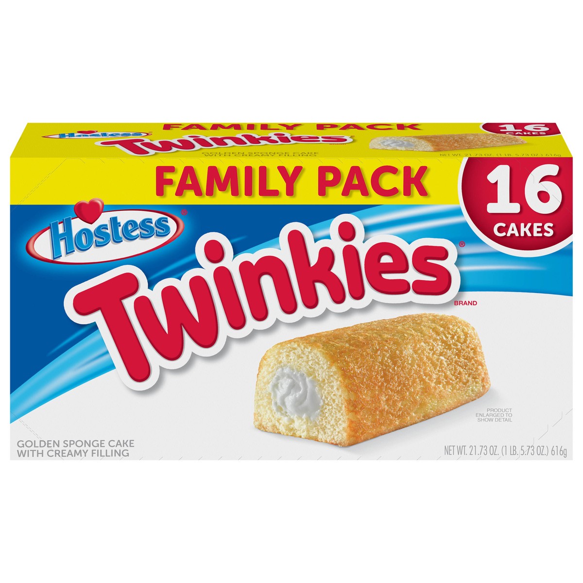 slide 1 of 24, HOSTESS TWINKIES, Golden Sponge Cake, Creamy Filling, Tasty Snack Treat, Family Pack – 16 Count / 21.73 oz, 16 ct