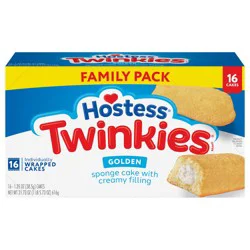 Hostess Twinkies Snack Cakes, Golden Sponge Cake with Crème Filling, 21.73 Oz. Box (16 Count)