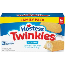 Hostess Twinkies Snack Cakes, Golden Sponge Cake with Crème Filling, 21.73 Oz. Box (16 Count)