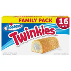 Hostess Twinkies Snack Cakes, Golden Sponge Cake with Crème Filling, 21.73 Oz. Box (16 Count)