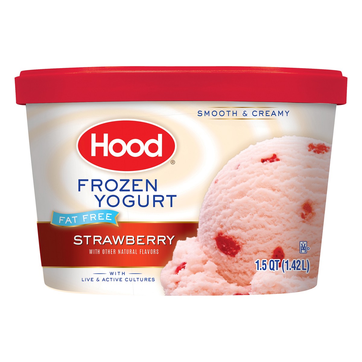 slide 1 of 4, Hood Strawberry Fat Free Frozen Yogurt, 48 oz