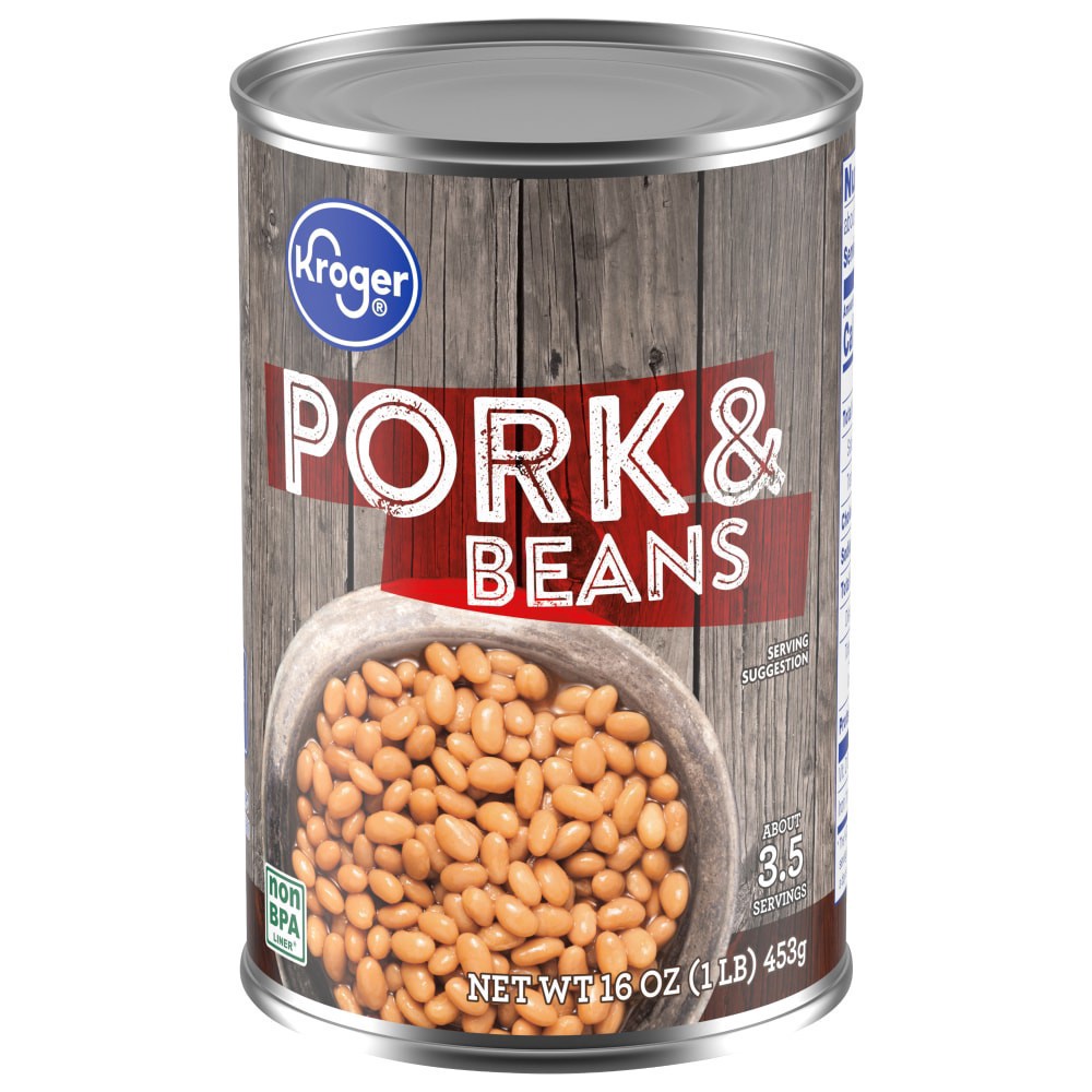 slide 1 of 4, Kroger Pork & Beans, 15.5 oz