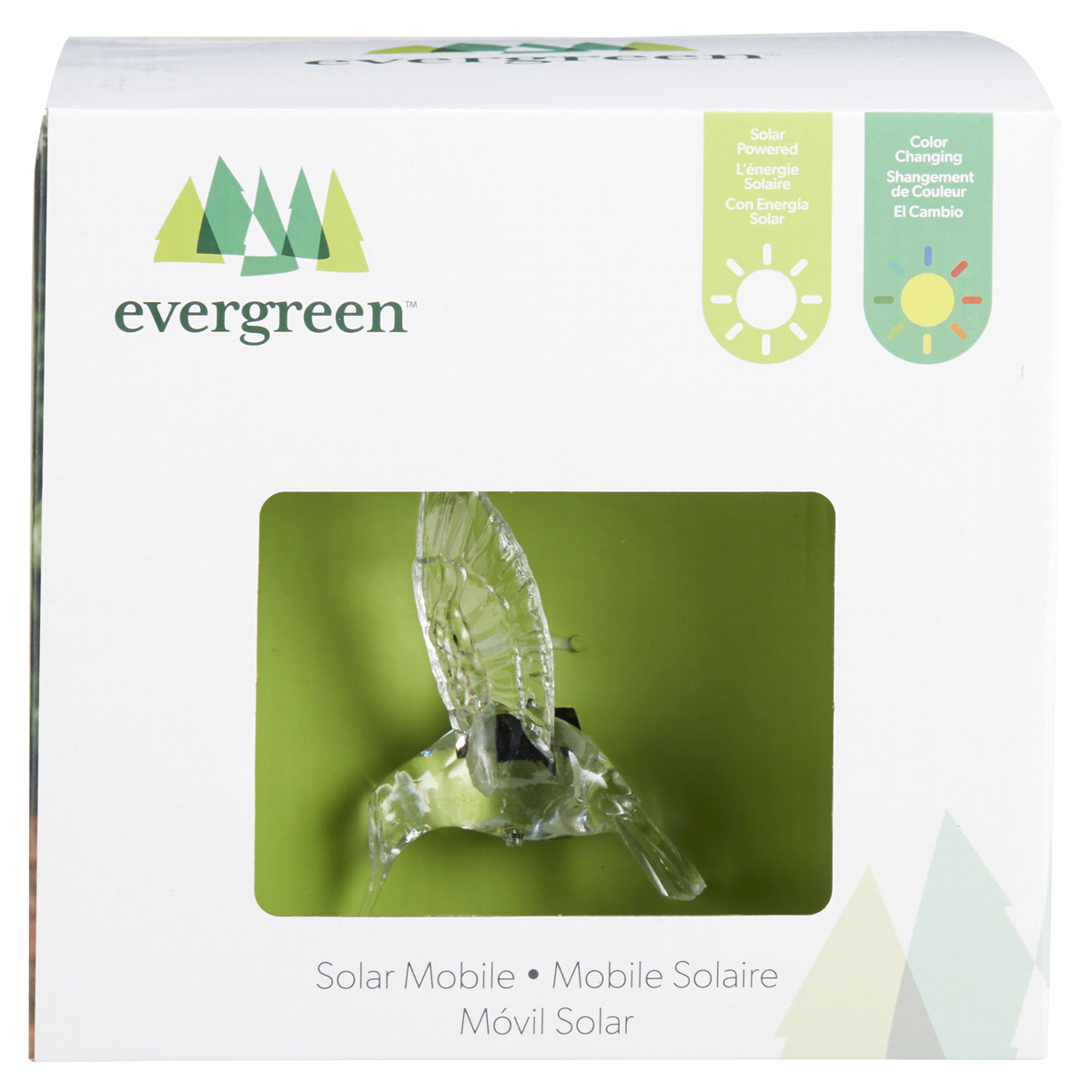 slide 1 of 1, Evergreen Hummingbird Decorative Glass Solar Mobile, 1 ct