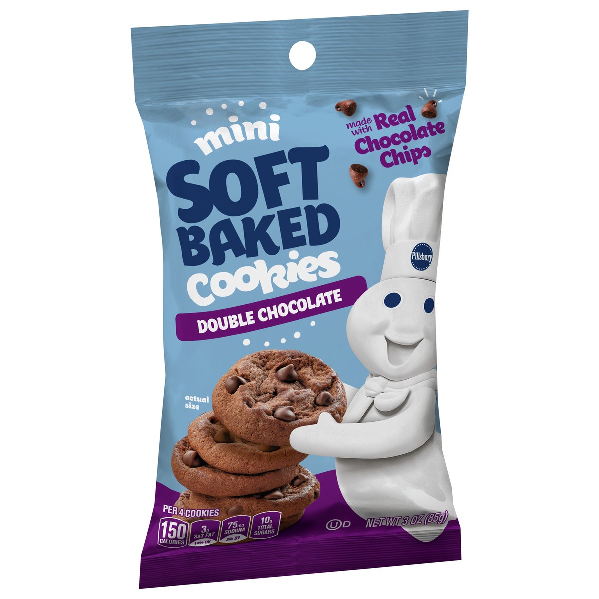 slide 2 of 9, Pillsbury Mini Double Chocolate Soft Baked Cookies, 3 oz