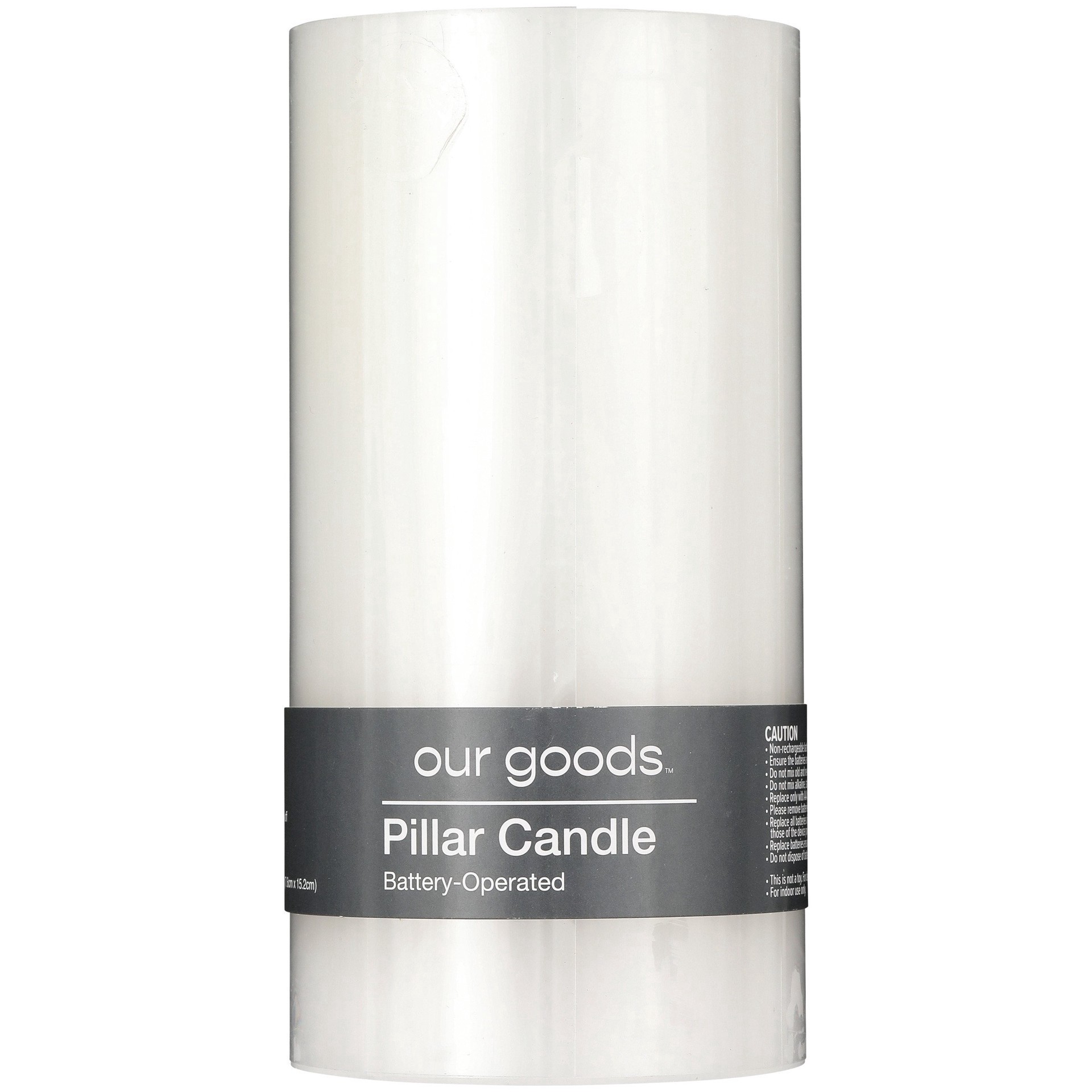slide 1 of 1, our goods LED Pillar Candle, 6ftft