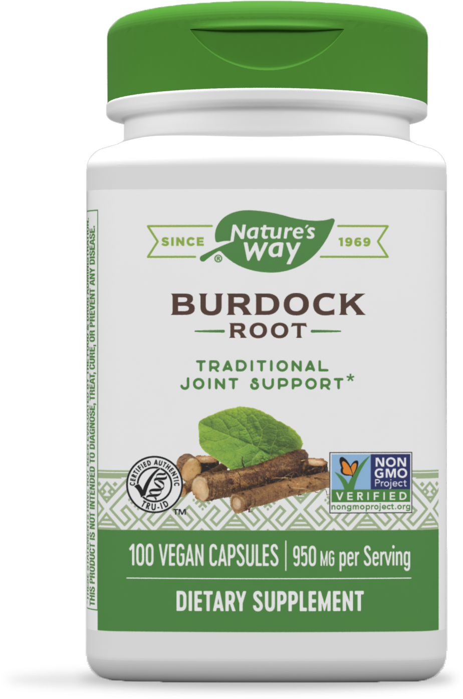 slide 1 of 1, Nature's Way Burdock Root, 950 mg per serving, 100 Vegan Capsules, 100 ct