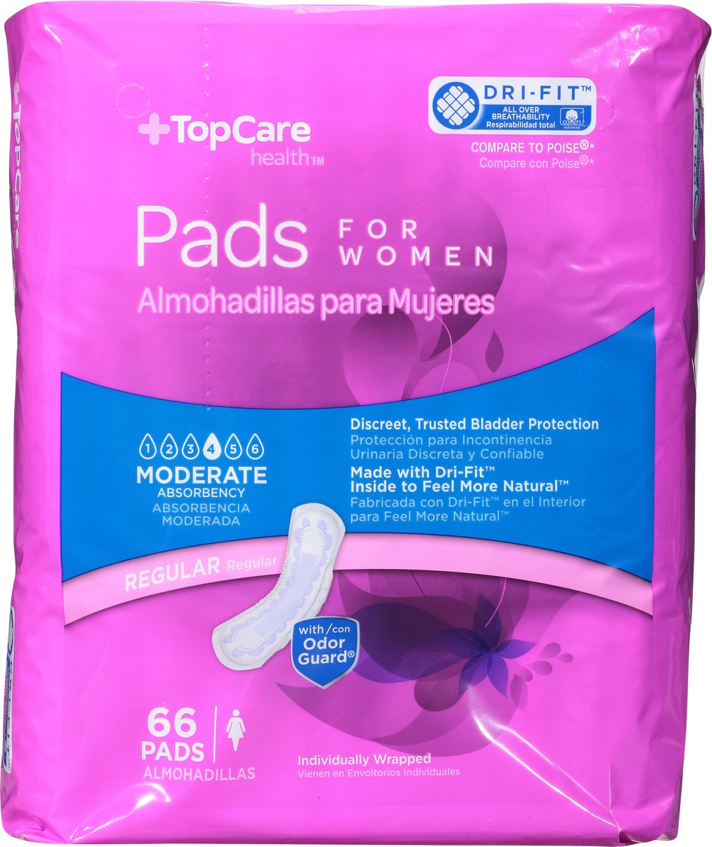 slide 12 of 14, TopCare Health Womens Moderate Regular Pads 66 ea, 66 ea