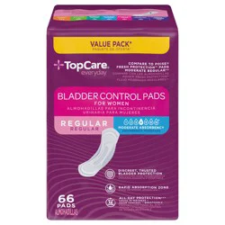TopCare Everyday Moderate Absorbency Regular Bladder Control Pads for Women Value Pack 66 ct