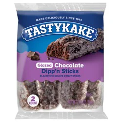 Tastykake Glazed Chocolate Flavored Dipp'n Sticks, Glazed Chocolate Donut Sticks, 2.75 oz, 2 Count