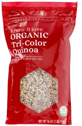 Know & Love Organic Tri Colored Quinoa 16 Ounce