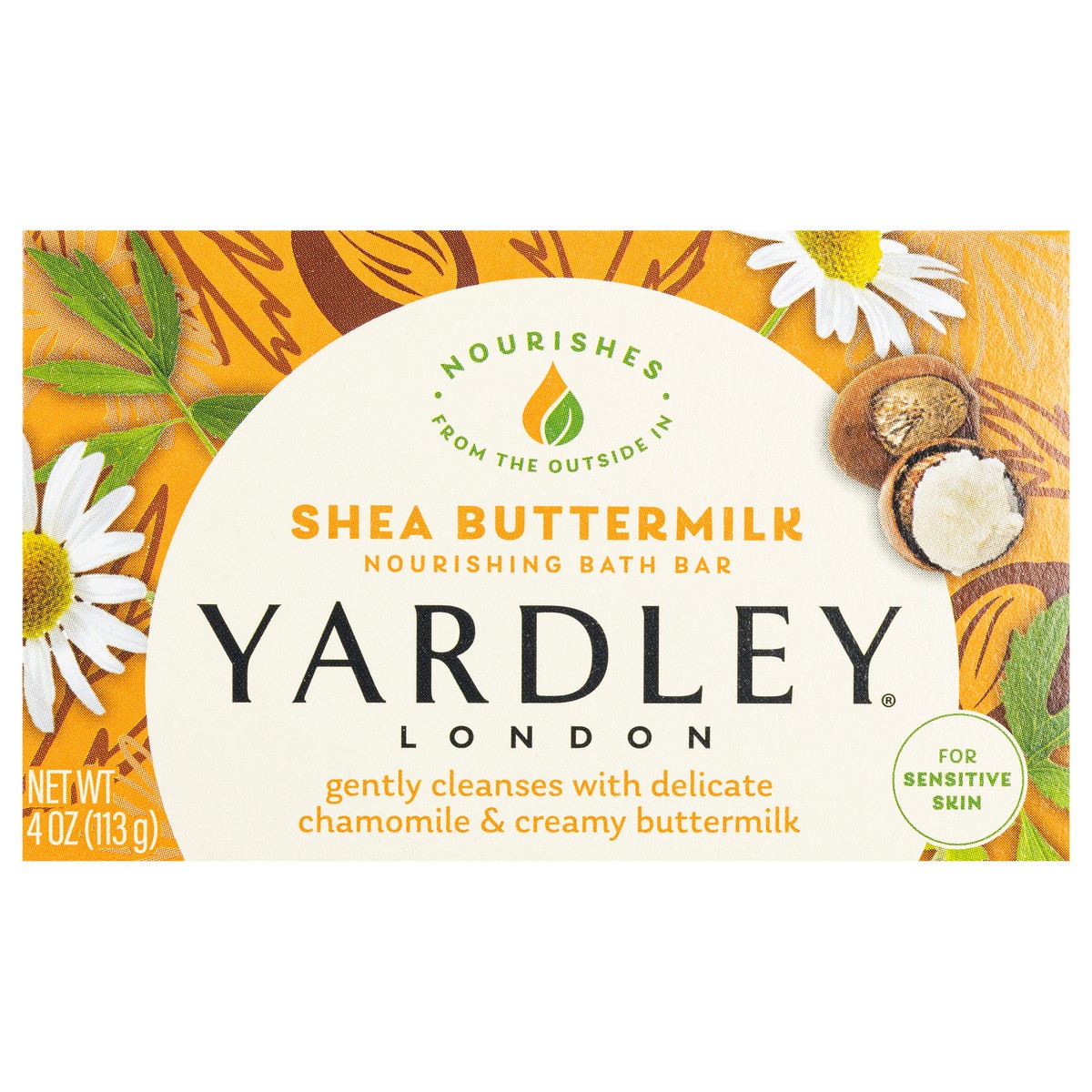 slide 1 of 12, Yardley London Nourishing Bath Soap Bar Shea Buttermilk for Sensitive Skin, Gently Cleanses with Delicate Chamomile & Creamy Buttermilk, 4.0 oz Bath Bar, 1 Soap Bar, 4 oz