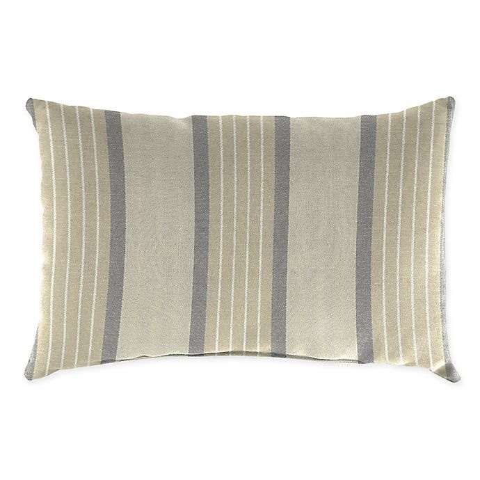 slide 1 of 1, Jordan Manufacturing Striped Oblong Indoor/Outdoor Throw Pillow - Cove Pebble Neutral, 1 ct