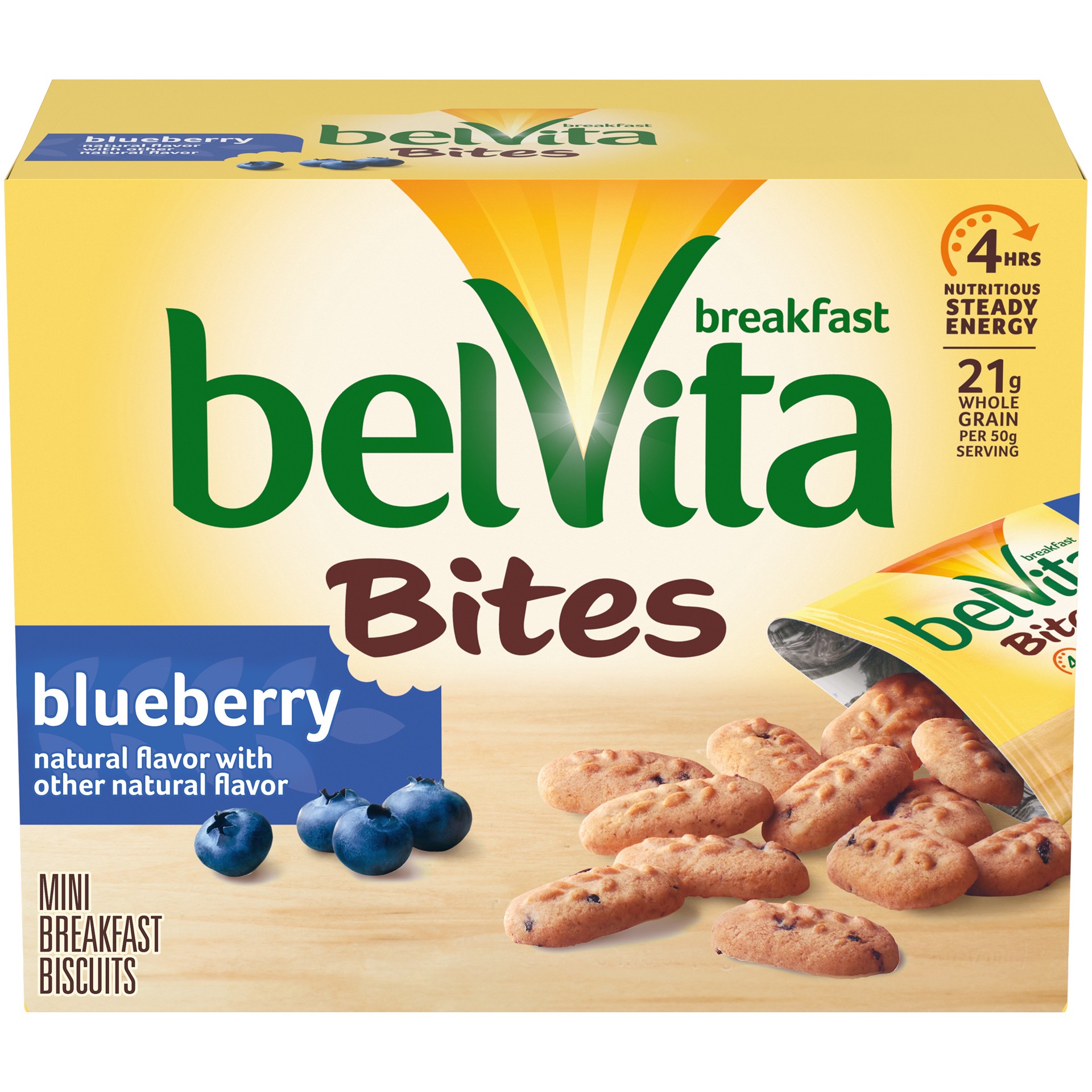 slide 1 of 8, belVita Bites Blueberry Mini Breakfast Biscuits, 5 Packs, 8.8 oz