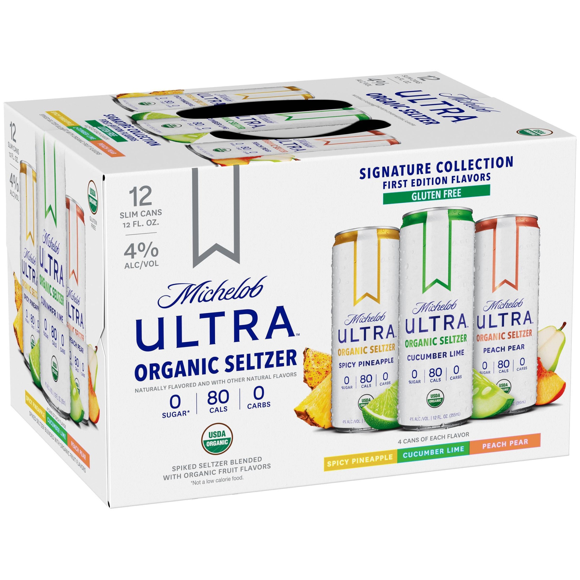 slide 1 of 1, Michelob Ultra Organic Seltzer Ultra Organic Hard Seltzer First Edition Variety Pack - 12pk/12 fl oz Sliim Cans, 1 ct