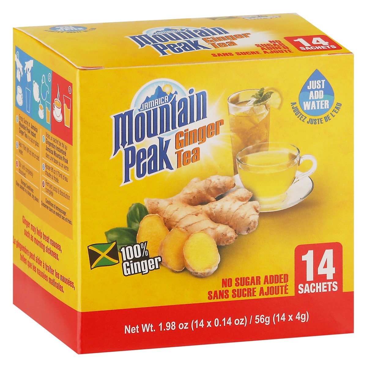 slide 12 of 13, Jamaica Mountain Peak Instant Ginger Tea Sachets - 14 ct, 1.9 oz