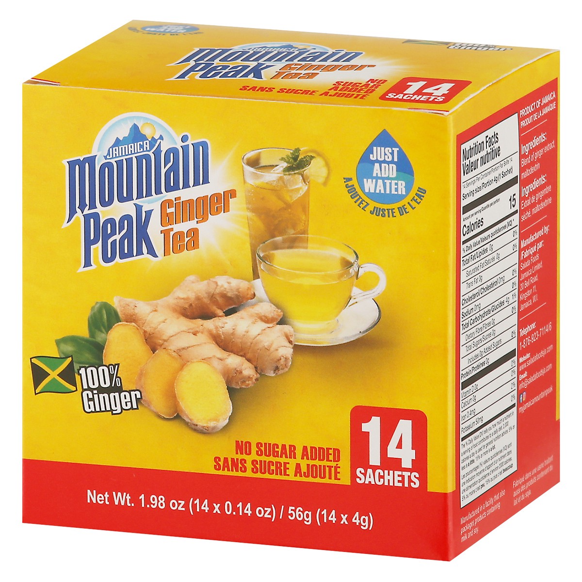 slide 8 of 13, Jamaica Mountain Peak Instant Ginger Tea Sachets - 14 ct, 1.9 oz