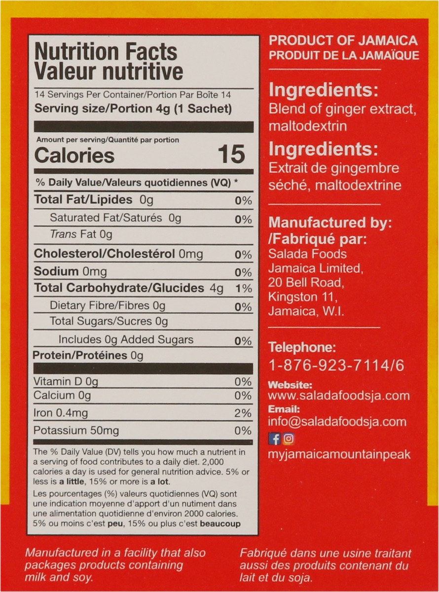 slide 11 of 13, Jamaica Mountain Peak Instant Ginger Tea Sachets - 14 ct, 1.9 oz
