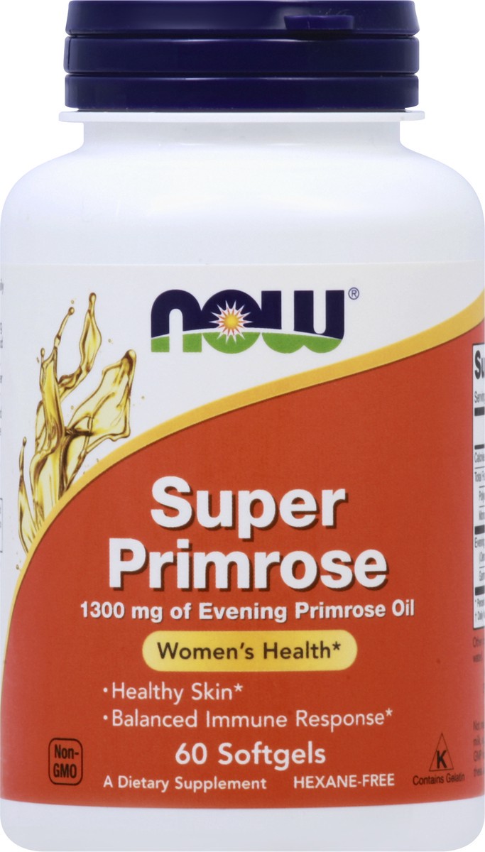 slide 7 of 7, NOW Super Primrose 1300 mg - 60 Softgels, 60 ct