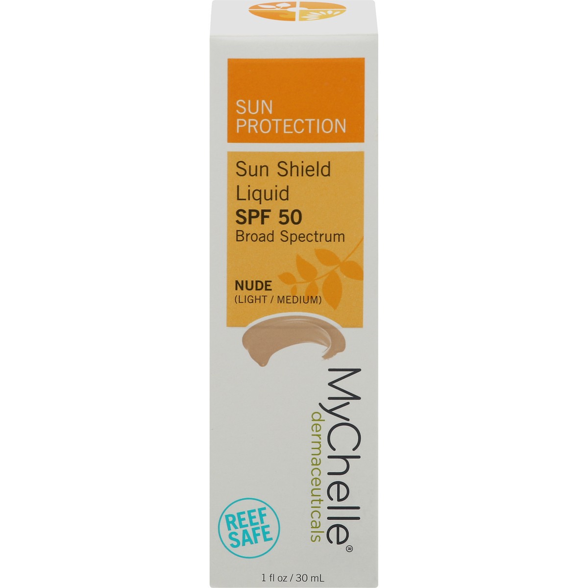 slide 1 of 12, Mychelle Dermaceuticals Sun Shield Liquid Spf 50 Light/medium, 1.2 fl oz