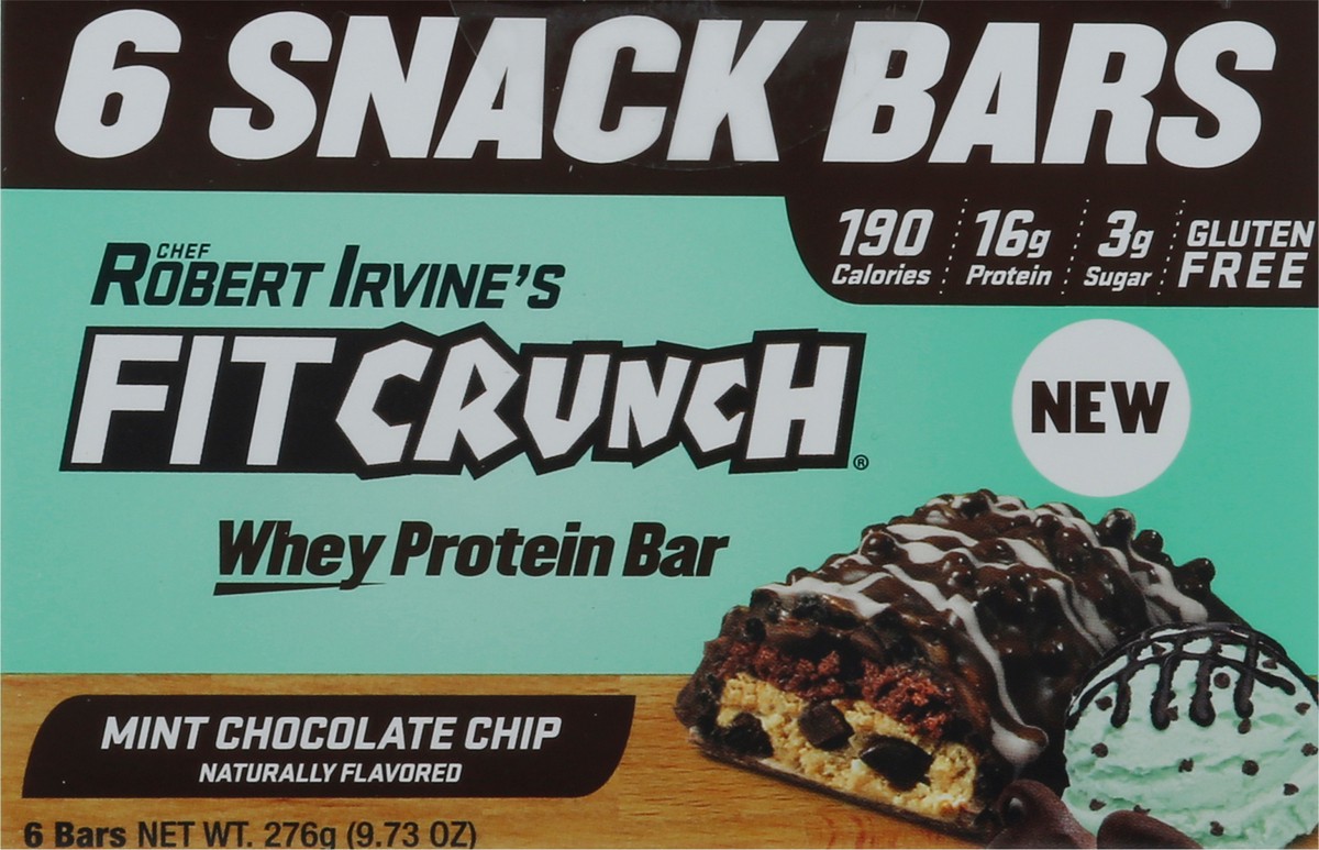 slide 8 of 15, FitCrunch Mint Chocolate Chip Whey Protein Bars 6 ea, 6 ct