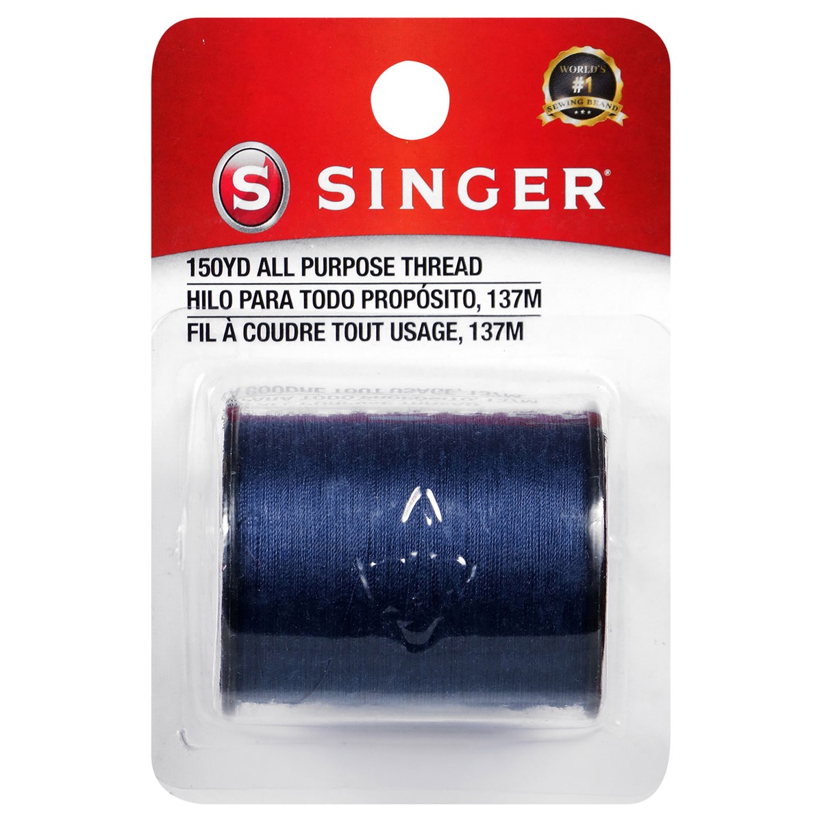 slide 1 of 2, Singer Navy Thread, 1 ct