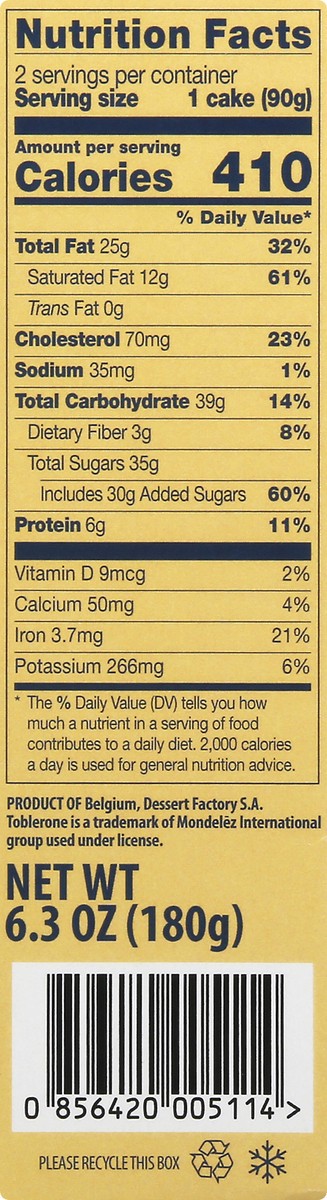 slide 5 of 13, Toblerone Lava Cakes 6.3 oz, 6.3 oz