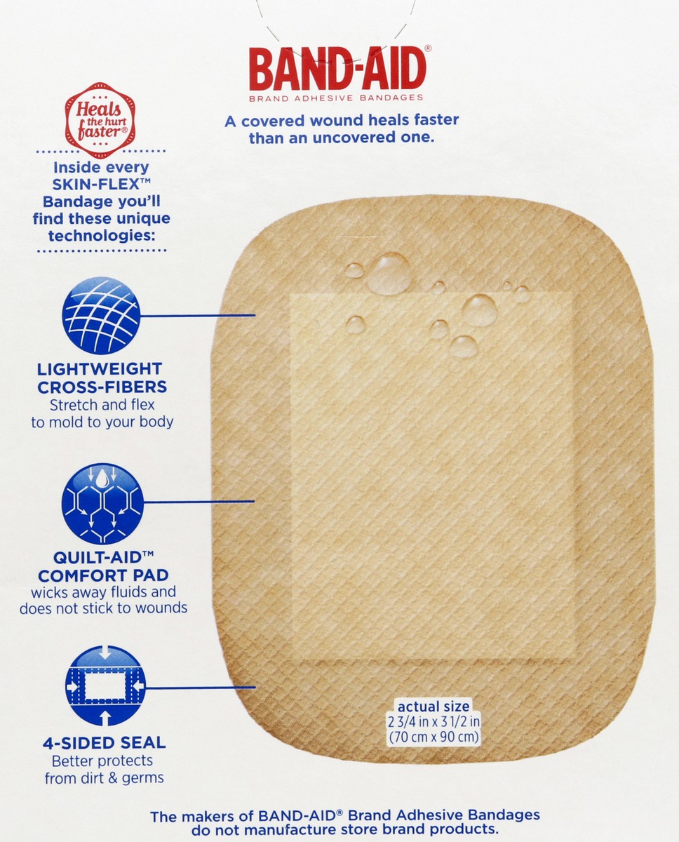 slide 2 of 6, BAND-AID Brand SKIN-FLEX™ Adhesive Bandages, Extra Large, 7 Count, 7 ct