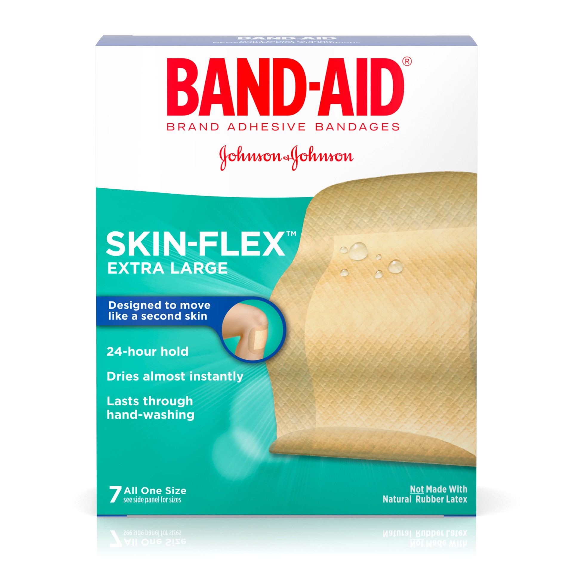 slide 1 of 6, BAND-AID Brand SKIN-FLEX™ Adhesive Bandages, Extra Large, 7 Count, 7 ct